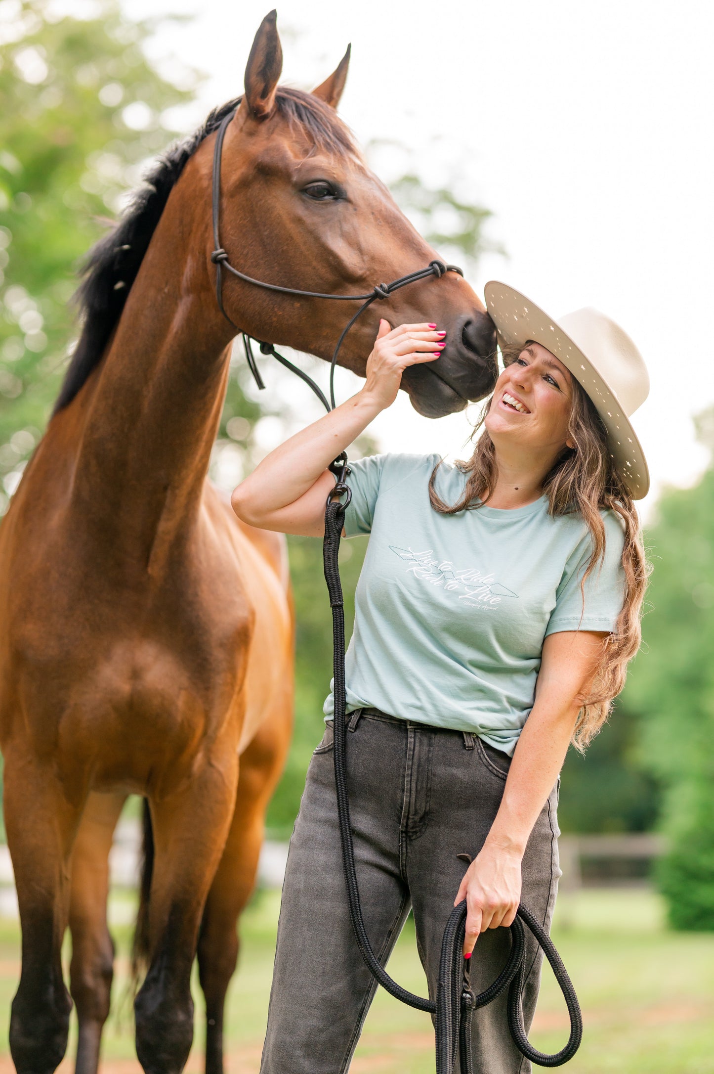 Live to Ride Tee: Sea Spray Blue (Ladies)