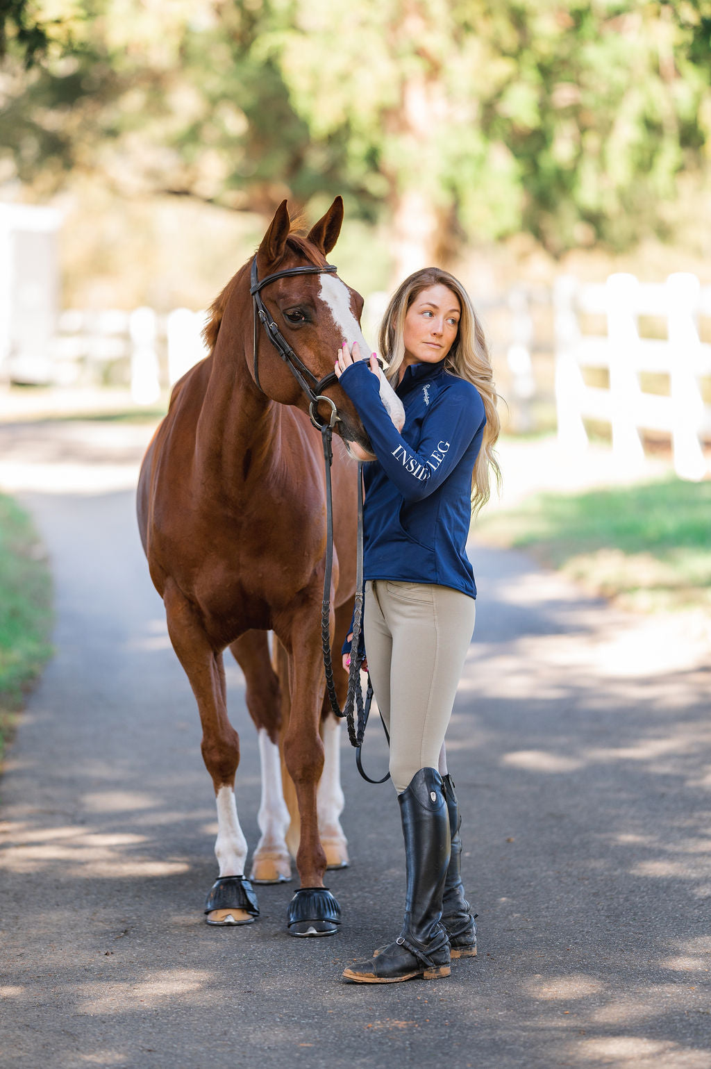 Inside Leg Outside Rein Baselayer: Navy