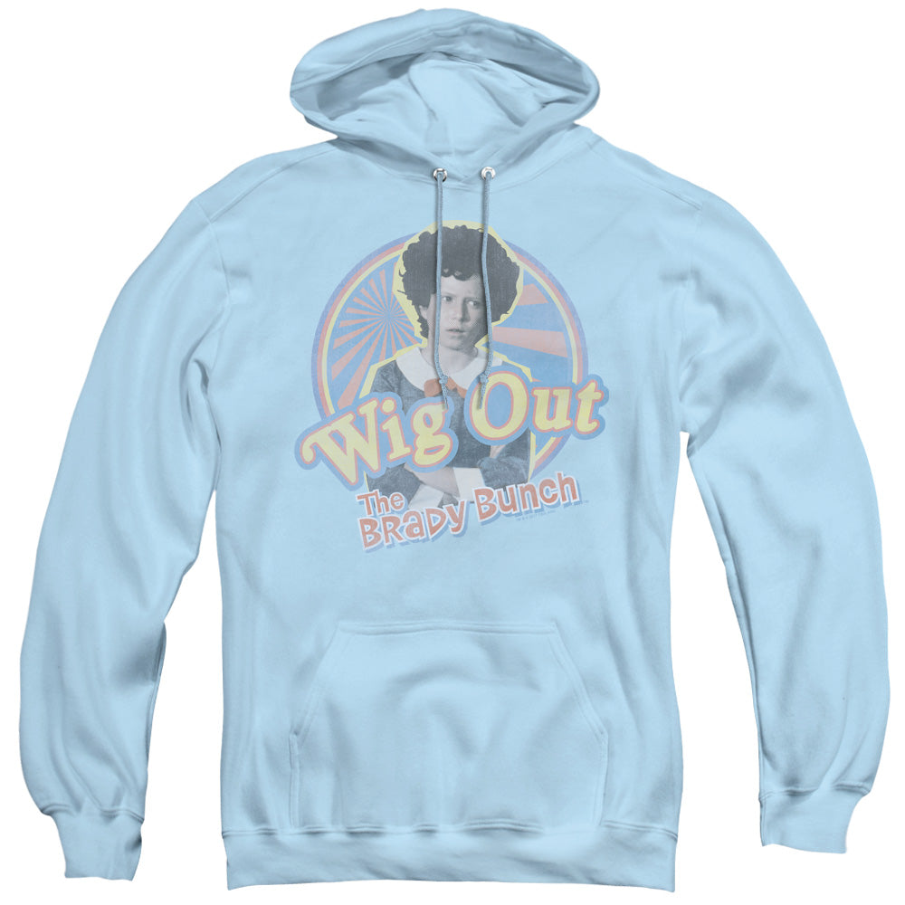Brady Bunch Wig Out Mens Hoodie Light Blue Officially Licensed