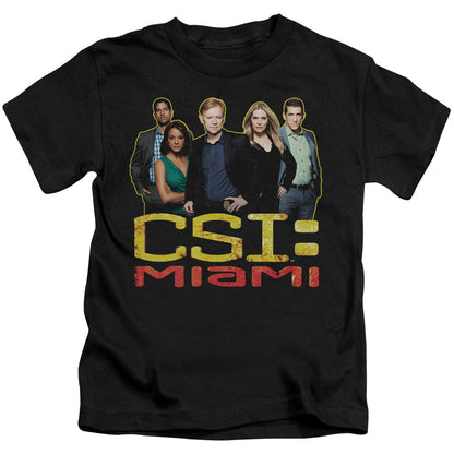 Csi Miami the Cast in Black Juvenile Kids Youth T Shirt Black Officially Licensed