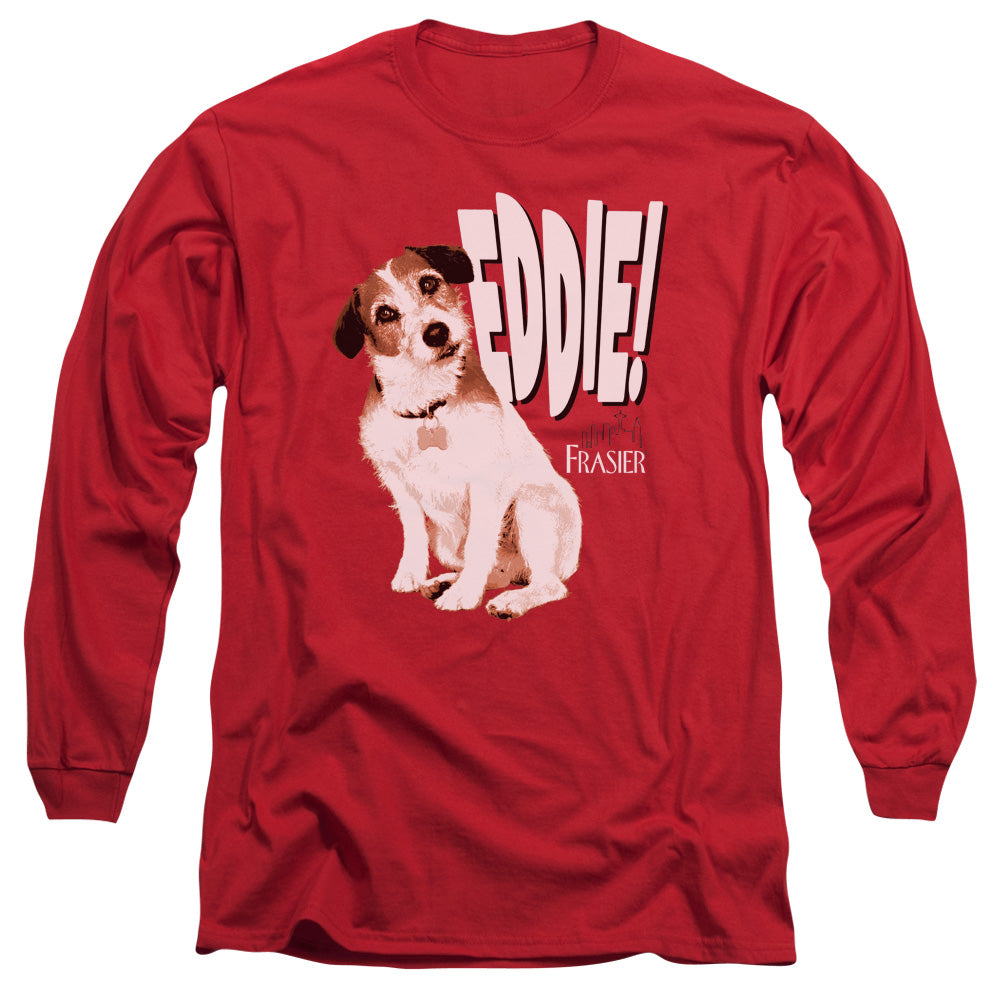Frasier Eddie Mens Long Sleeve Shirt Red Officially Licensed Officially Licensed