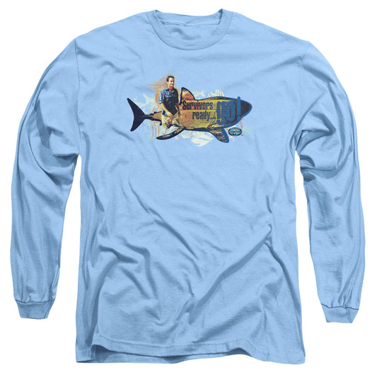 Survivor Ready Go Mens Long Sleeve Shirt Carolina Blue Officially Licensed