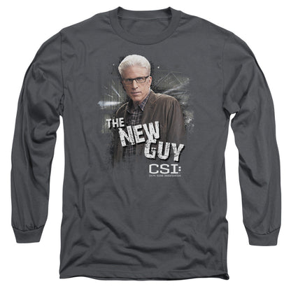 Csi The New Guy Mens Long Sleeve Shirt Charcoal Officially Licensed Officially Licensed