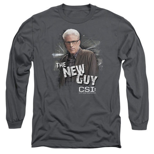Csi The New Guy Mens Long Sleeve Shirt Charcoal Officially Licensed Officially Licensed
