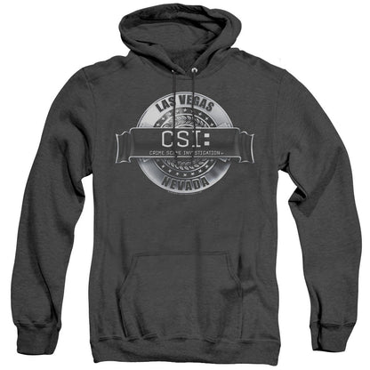 Csi Rendered Logo Mens Heather Hoodie Black Officially Licensed