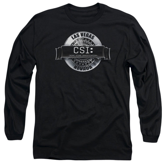 Csi Rendered Logo Mens Long Sleeve Shirt Black Officially Licensed Officially Licensed