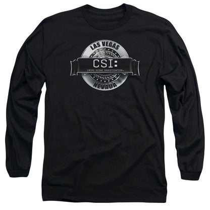 Csi Rendered Logo Mens Long Sleeve Shirt Black Officially Licensed Officially Licensed