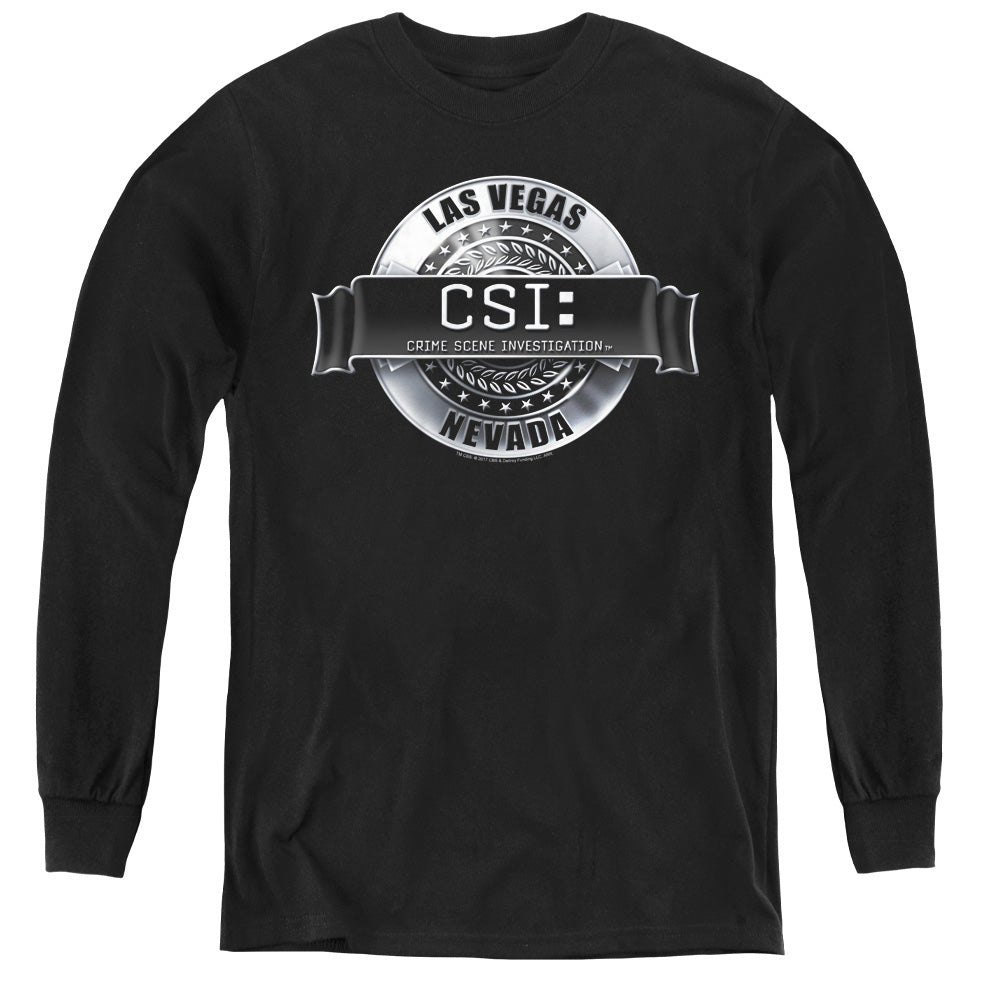 Csi Rendered Logo Long Sleeve Kids Youth T Shirt Black Officially Licensed
