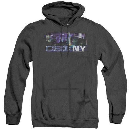 Csi Ny Never Rests Mens Heather Hoodie Black Officially Licensed