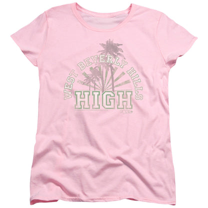 90210 West Beverly Hills High Womens T Shirt Pink Officially Licensed