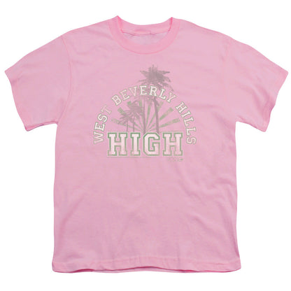 90210 West Beverly Hills High Kids Youth T Shirt Pink Officially Licensed