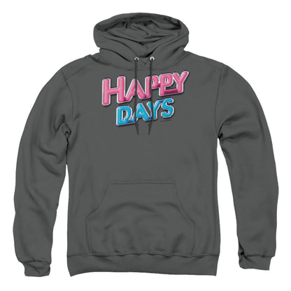 Happy Days Happy Days Logo Mens Hoodie Charcoal Officially Licensed