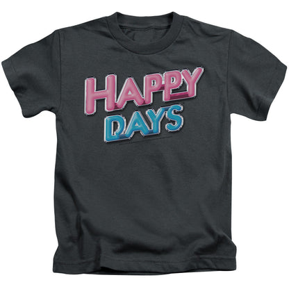 Happy Days Happy Days Logo Juvenile Kids Youth T Shirt Charcoal Officially Licensed
