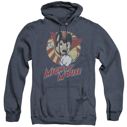 Mighty Mouse The One The Only Mens Heather Hoodie Navy Officially Licensed