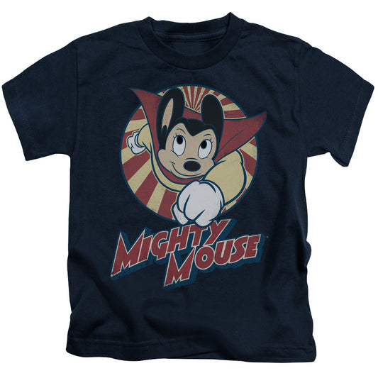 Mighty Mouse the One the Only Juvenile Kids Youth T Shirt Navy Blue Officially Licensed