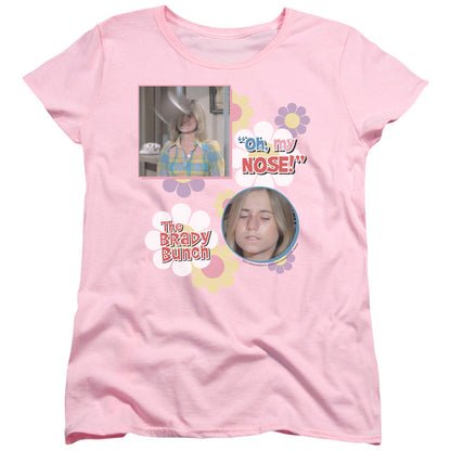 Brady Bunch Oh, My Nose! Womens T Shirt Pink Officially Licensed