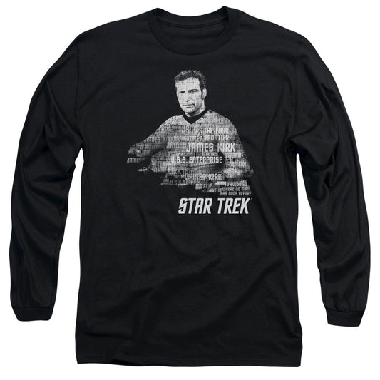 Star Trek Kirk Words Mens Long Sleeve Shirt Black Officially Licensed Officially Licensed