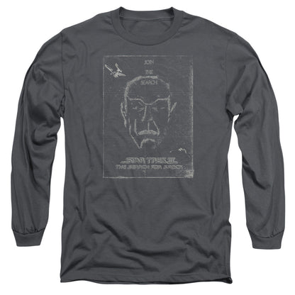 Star Trek Join The Search Mens Long Sleeve Shirt Charcoal Officially Licensed Officially Licensed