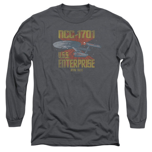 Star Trek Ncc1701 Mens Long Sleeve Shirt Charcoal Officially Licensed Officially Licensed