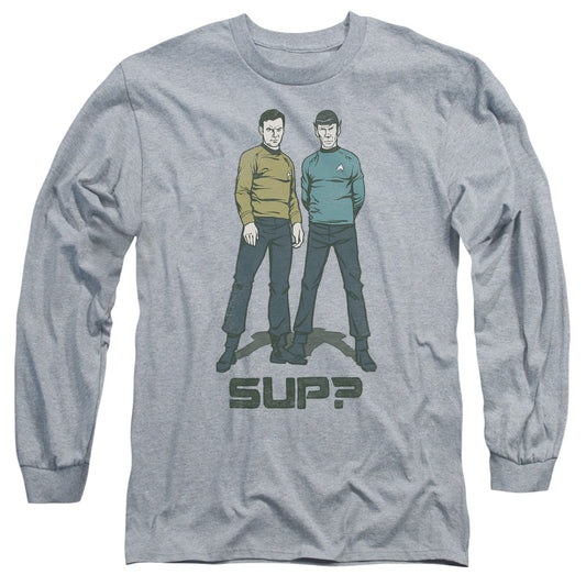 Star Trek Sup Mens Long Sleeve Shirt Athletic Heather Officially Licensed Officially Licensed