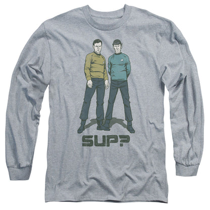 Star Trek Sup Mens Long Sleeve Shirt Athletic Heather Officially Licensed Officially Licensed