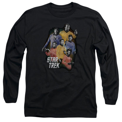 Star Trek Galaxy Glow Mens Long Sleeve Shirt Black Officially Licensed Officially Licensed