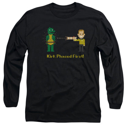 Star Trek Kirk Phased First Mens Long Sleeve Shirt Black Officially Licensed Officially Licensed