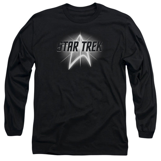 Star Trek Glow Logo Mens Long Sleeve Shirt Black Officially Licensed Officially Licensed