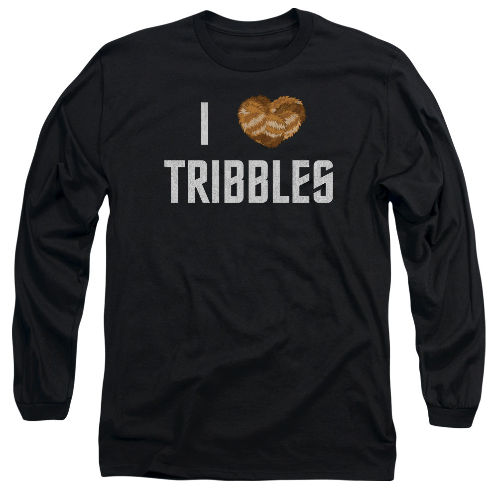 Star Trek I Heart Tribbles Mens Long Sleeve Shirt Black Officially Licensed Officially Licensed