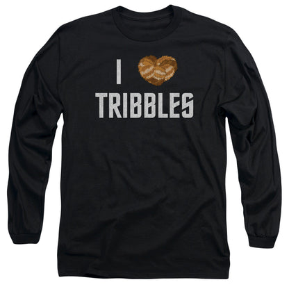 Star Trek I Heart Tribbles Mens Long Sleeve Shirt Black Officially Licensed Officially Licensed