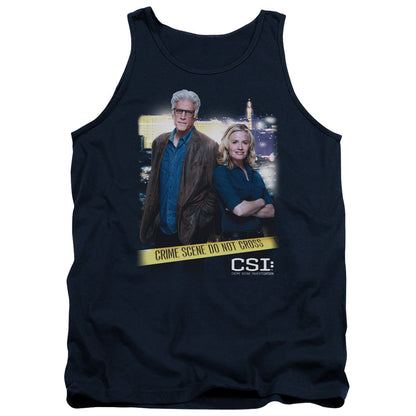 Csi Do Not Cross Mens Tank Top Shirt Navy Officially Licensed