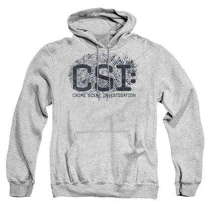 Csi Distressed Logo Mens Hoodie Athletic Heather Officially Licensed