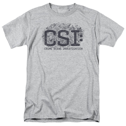 Csi Distressed Logo Mens T Shirt Athletic Heather Officially Licensed