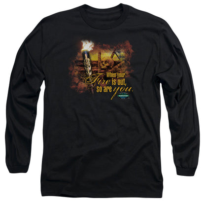 Survivor Fires Out Mens Long Sleeve Shirt Black Officially Licensed