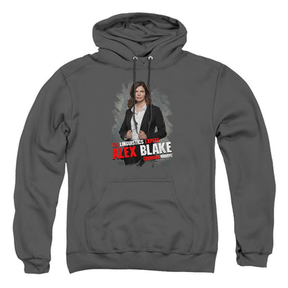 Criminal Minds Alex Blake Mens Hoodie Charcoal Officially Licensed