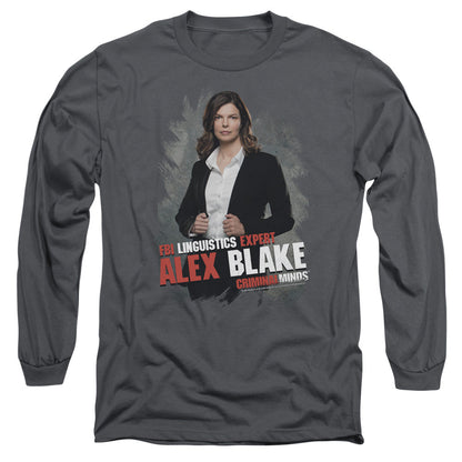 Criminal Minds Alex Blake Mens Long Sleeve Shirt Charcoal Officially Licensed Officially Licensed