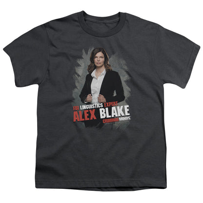 Criminal Minds Alex Blake Kids Youth T Shirt Charcoal Officially Licensed