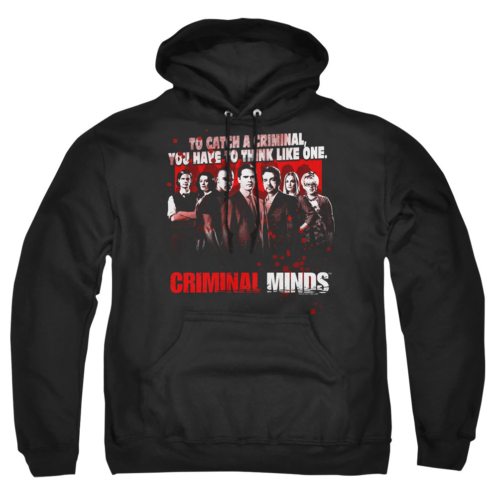 Criminal Minds Think Like One Mens Hoodie Black Officially Licensed