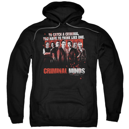 Criminal Minds Think Like One Mens Hoodie Black Officially Licensed