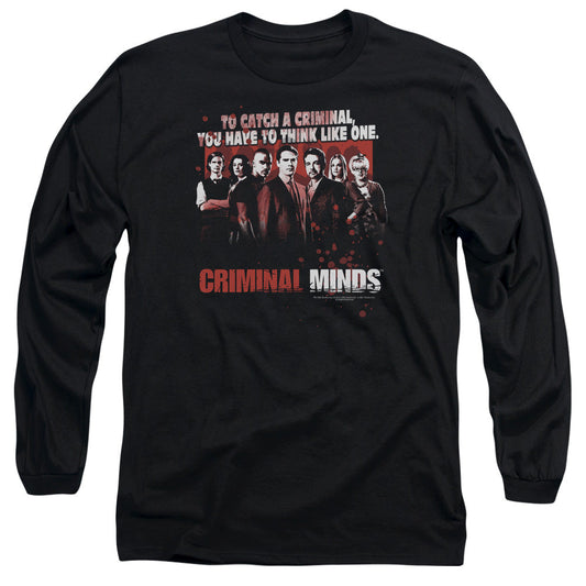 Criminal Minds Think Like One Mens Long Sleeve Shirt Black Officially Licensed Officially Licensed