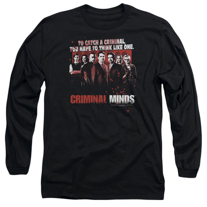 Criminal Minds Think Like One Mens Long Sleeve Shirt Black Officially Licensed Officially Licensed