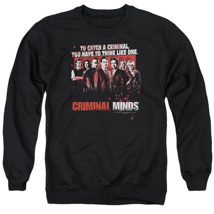 Criminal Minds Think Like One Mens Crewneck Sweatshirt Black Officially Licensed