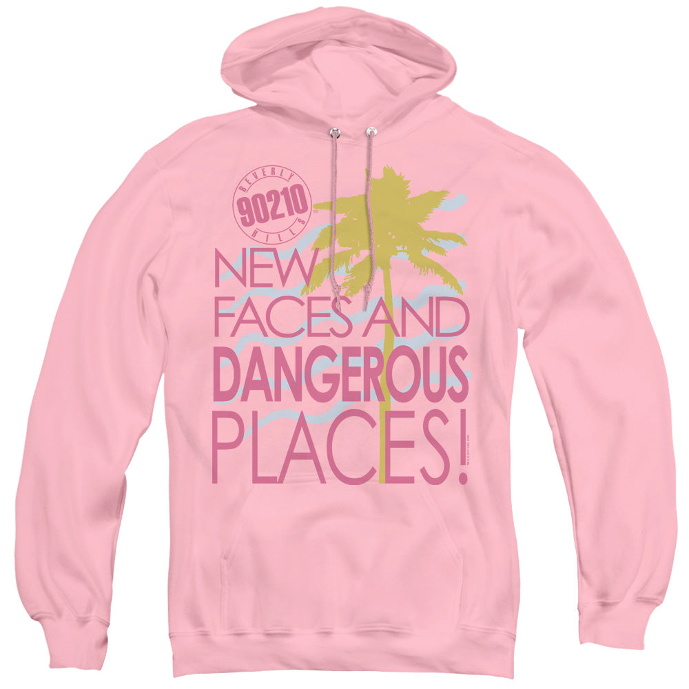 90210 Tagline Mens Hoodie Pink Officially Licensed