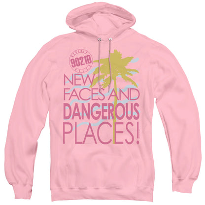 90210 Tagline Mens Hoodie Pink Officially Licensed