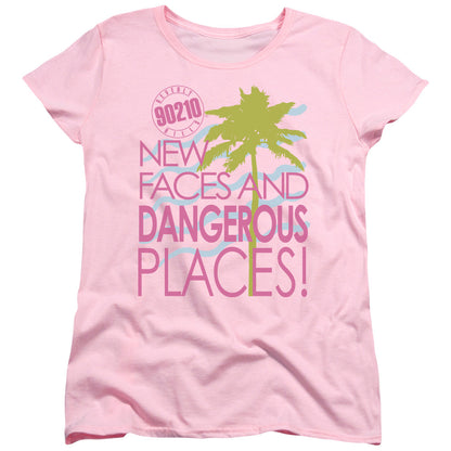 90210 Tagline Womens T Shirt Pink Officially Licensed
