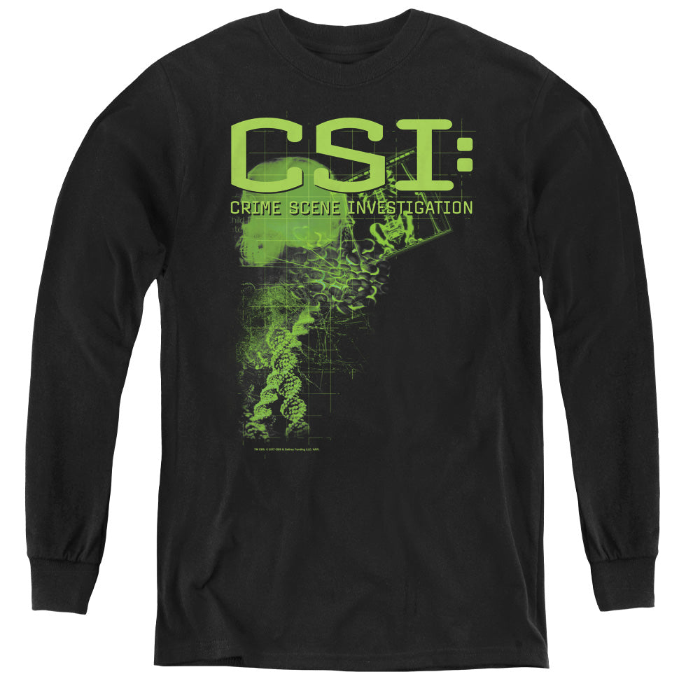Csi Evidence Long Sleeve Kids Youth T Shirt Black Officially Licensed
