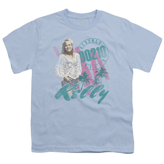 90210 Kelly Vintage Kids Youth T Shirt Light Blue Officially Licensed