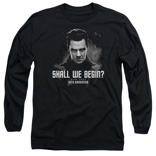 Star Trek Shall We Begin Mens Long Sleeve Shirt Black Officially Licensed Officially Licensed