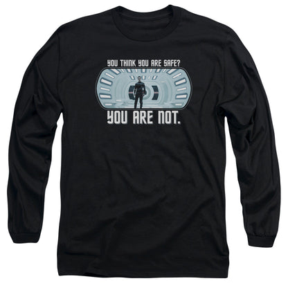 Star Trek Not Safe Mens Long Sleeve Shirt Black Officially Licensed Officially Licensed