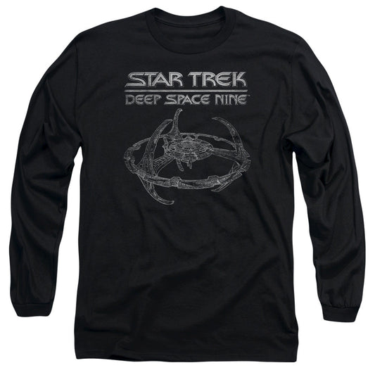 Star Trek Ds9 Station Mens Long Sleeve Shirt Black Officially Licensed Officially Licensed